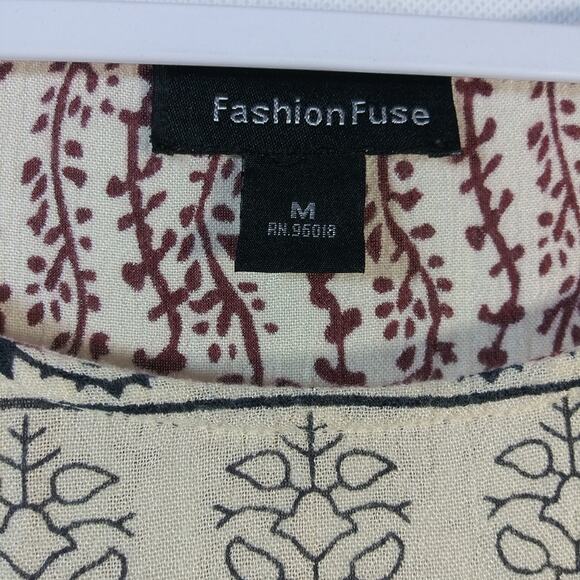 Fashion Fuse Nuetral Boho Extra Wide Sleeves Asymmetrical Dress Size M - Picture 6 of 8